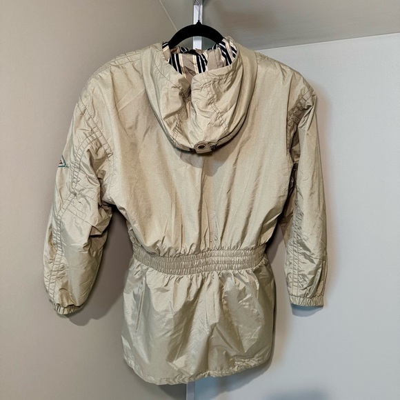 Vintage Obermeyer Fanciful women’s ski jacket beige size 6 full zip hood pockets - Picture 3 of 8